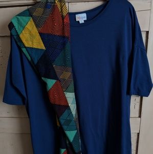 LULAROE XS Royal Blue Irma &OS Leggings Outfit